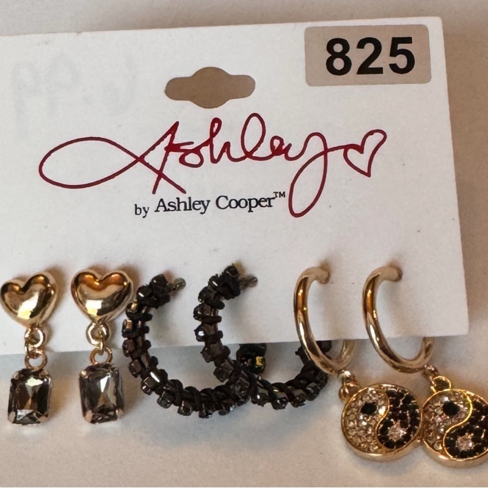 Ashley Cooper Gold and Black Fashion Earrings